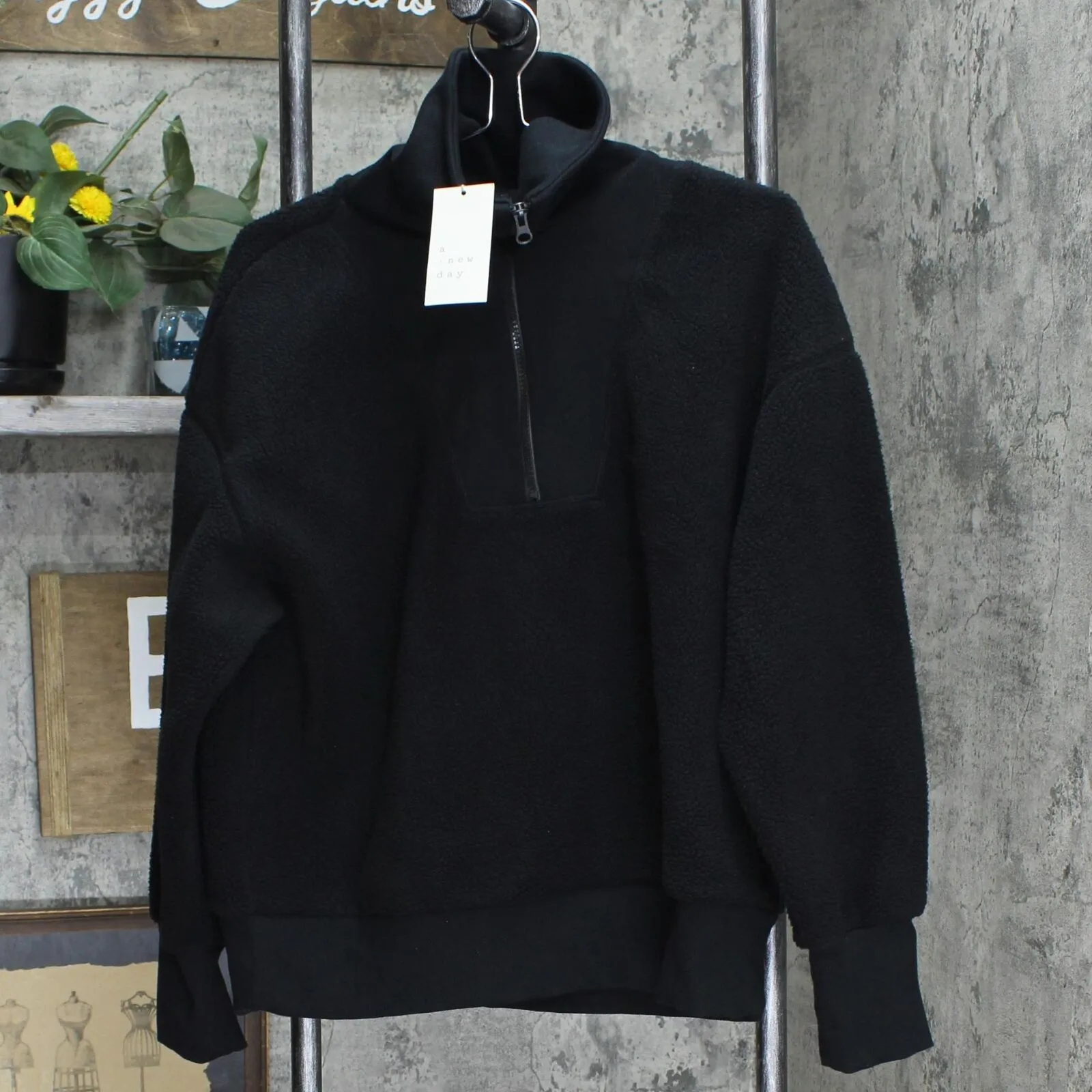 A New Day Women's Sherpa Quarter Zip Sweatshirt