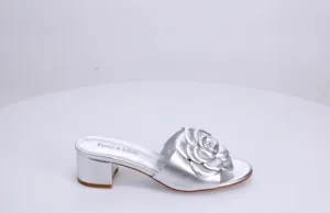 Adrias Silver Leather Mule