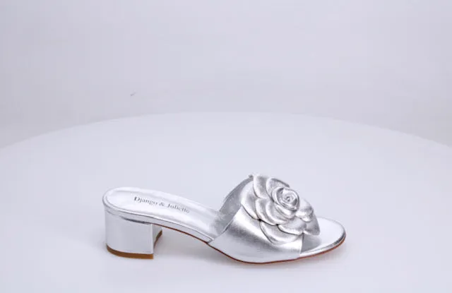 Adrias Silver Leather Mule