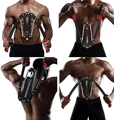 BDL Power Twister Adjustable Arm Exerciser Home Chest Expander with Resistance 22-440lbs Home Chest Expander Muscle Shoulder Training Fitness Equipment Arm Enhanced Exercise (Red)