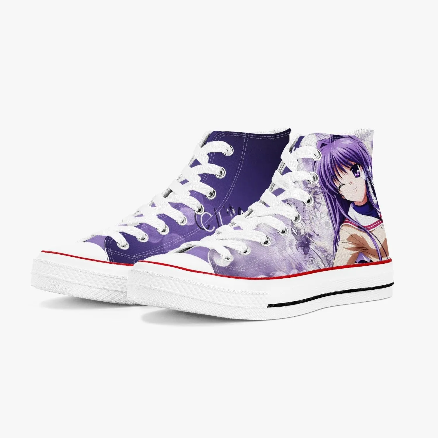 Clannad Kyou Fujibayashi A-Star High White Anime Shoes