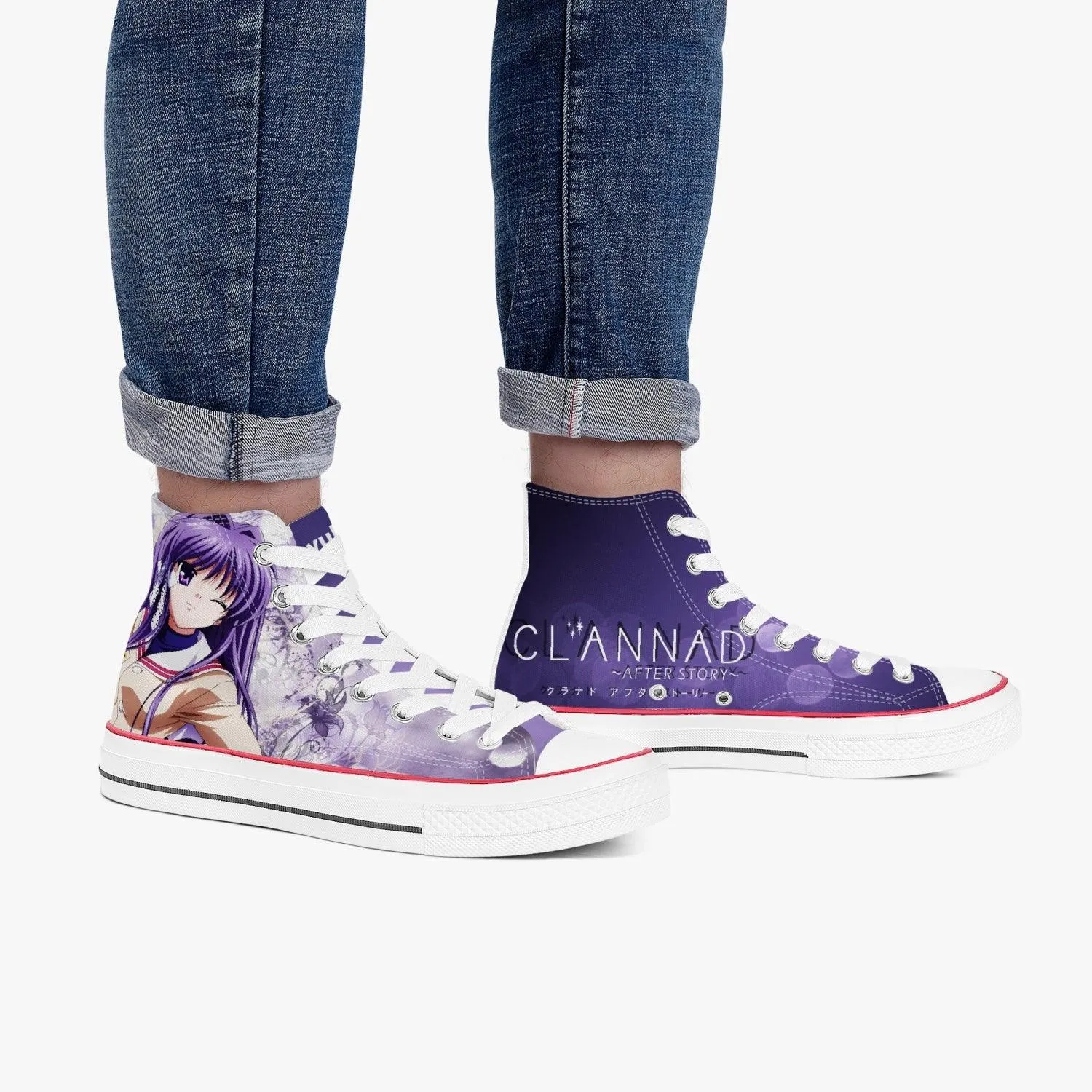 Clannad Kyou Fujibayashi A-Star High White Anime Shoes
