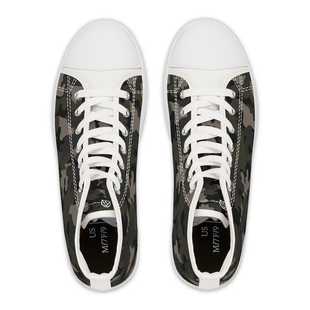Dark Army Camouflage Women's High Top Sneakers