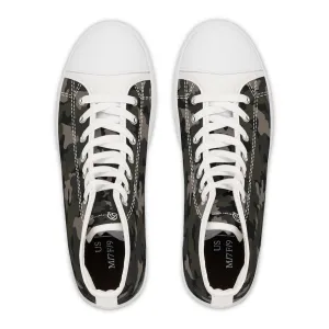 Dark Army Camouflage Women's High Top Sneakers