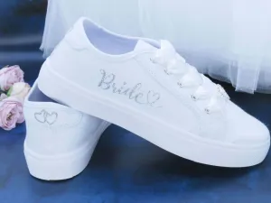 Glitter Print Wedding Trainers in Standard & Wide Fit