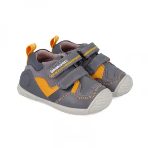 Gray with yellow double velcro prewalker