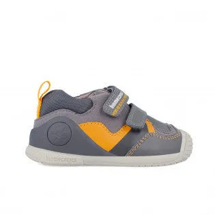 Gray with yellow double velcro prewalker