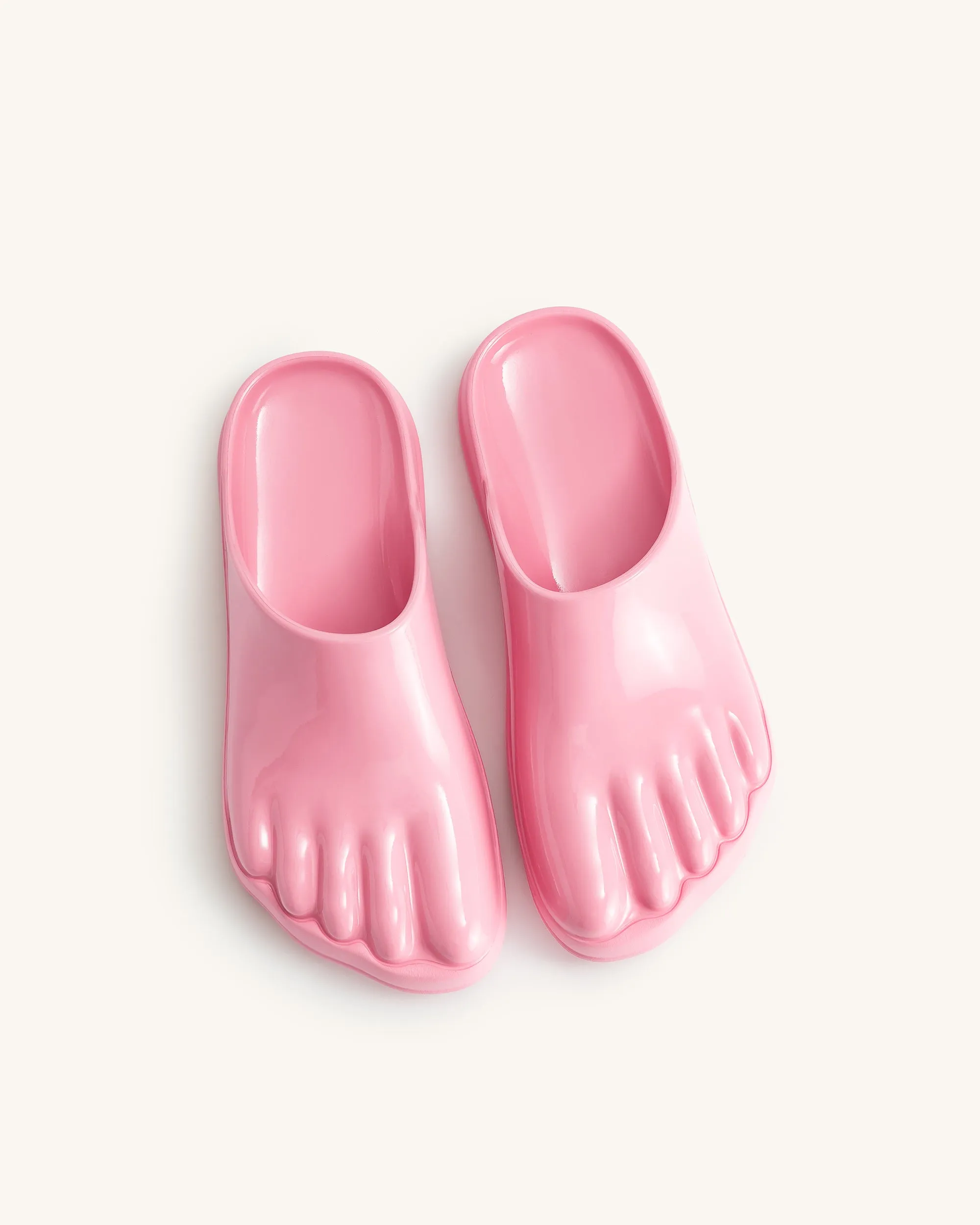 Hayley Toe Model Flat Mules - Pink