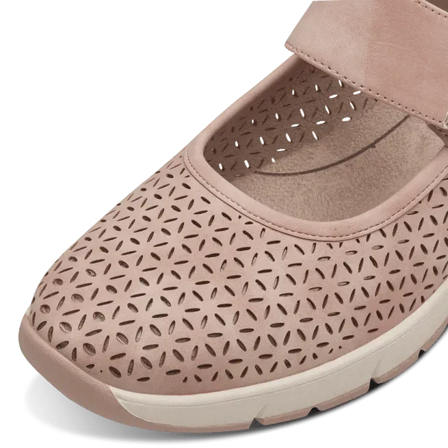 Jana Soft Pink Shoe with Rose Gold Detail: Comfort and Elegance