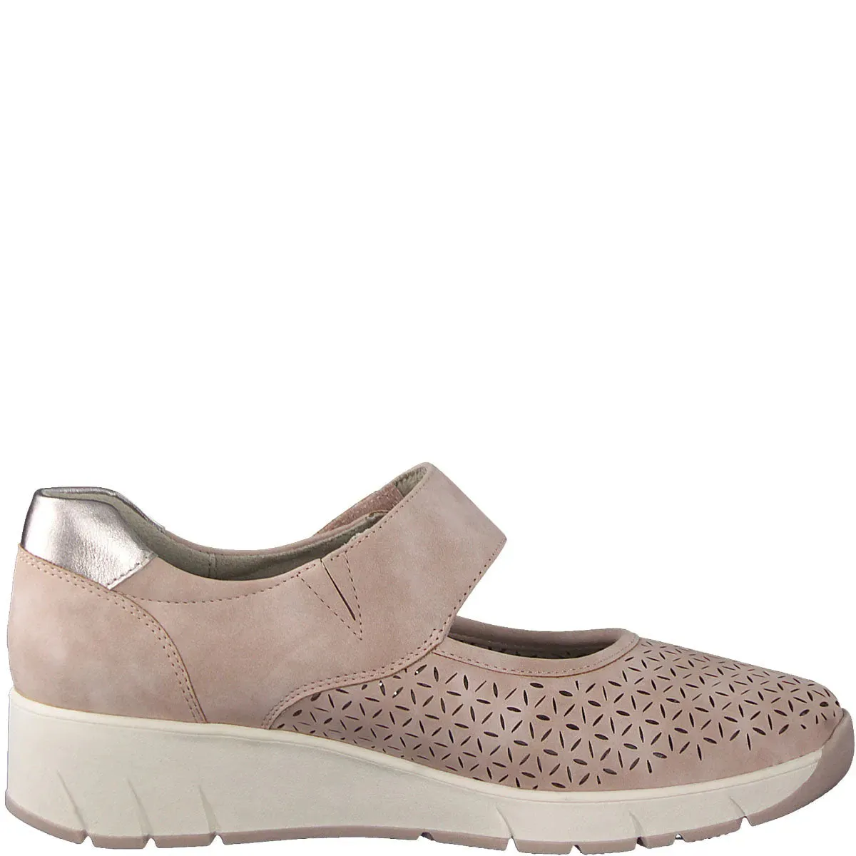 Jana Soft Pink Shoe with Rose Gold Detail: Comfort and Elegance