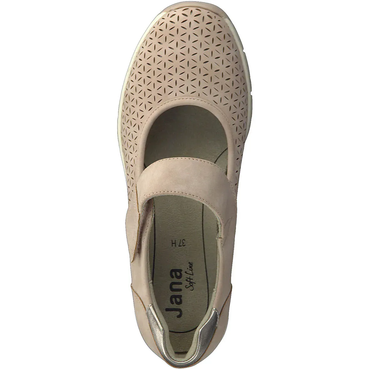 Jana Soft Pink Shoe with Rose Gold Detail: Comfort and Elegance