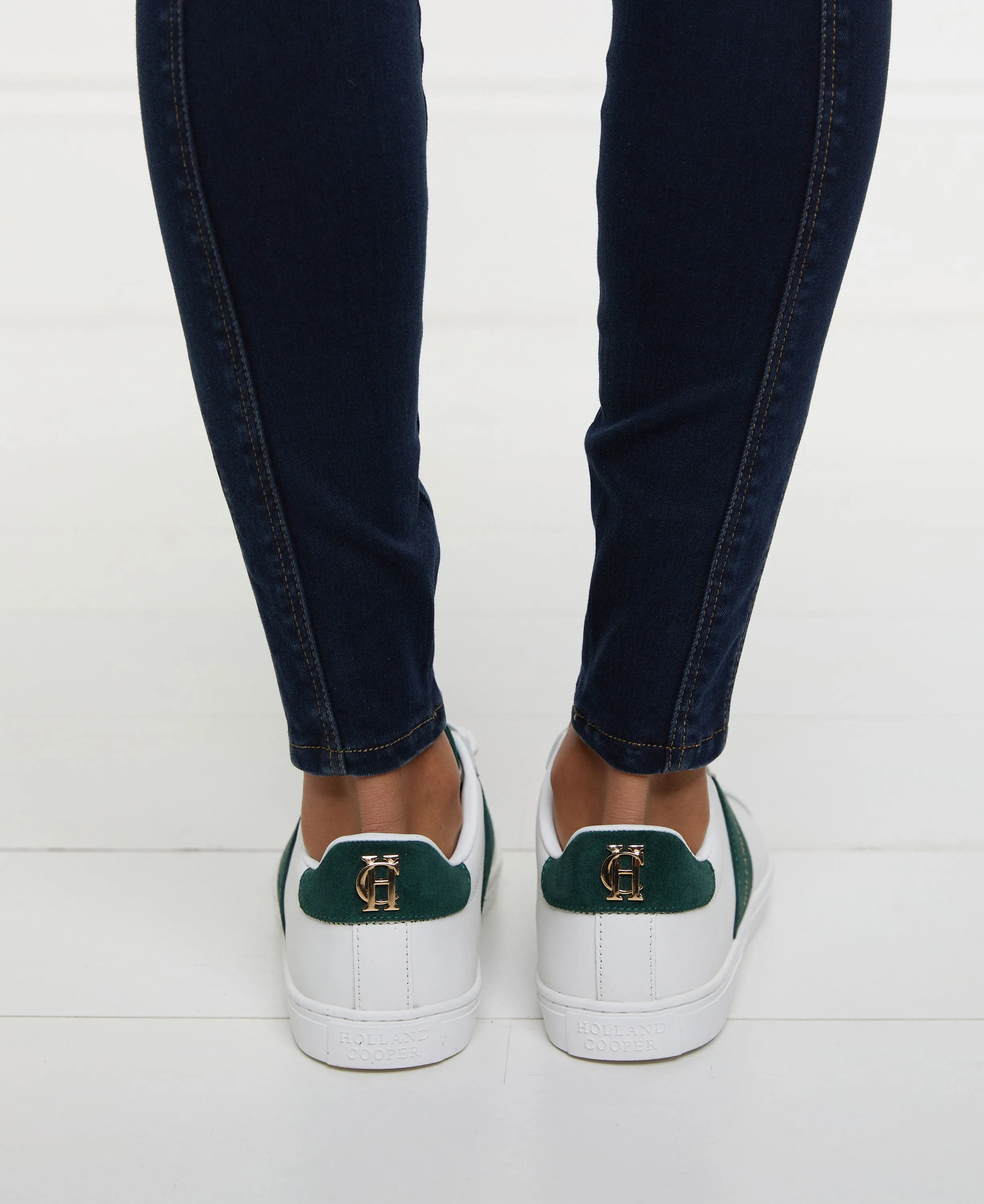 Knightsbridge Court Trainer - White/Racing Green