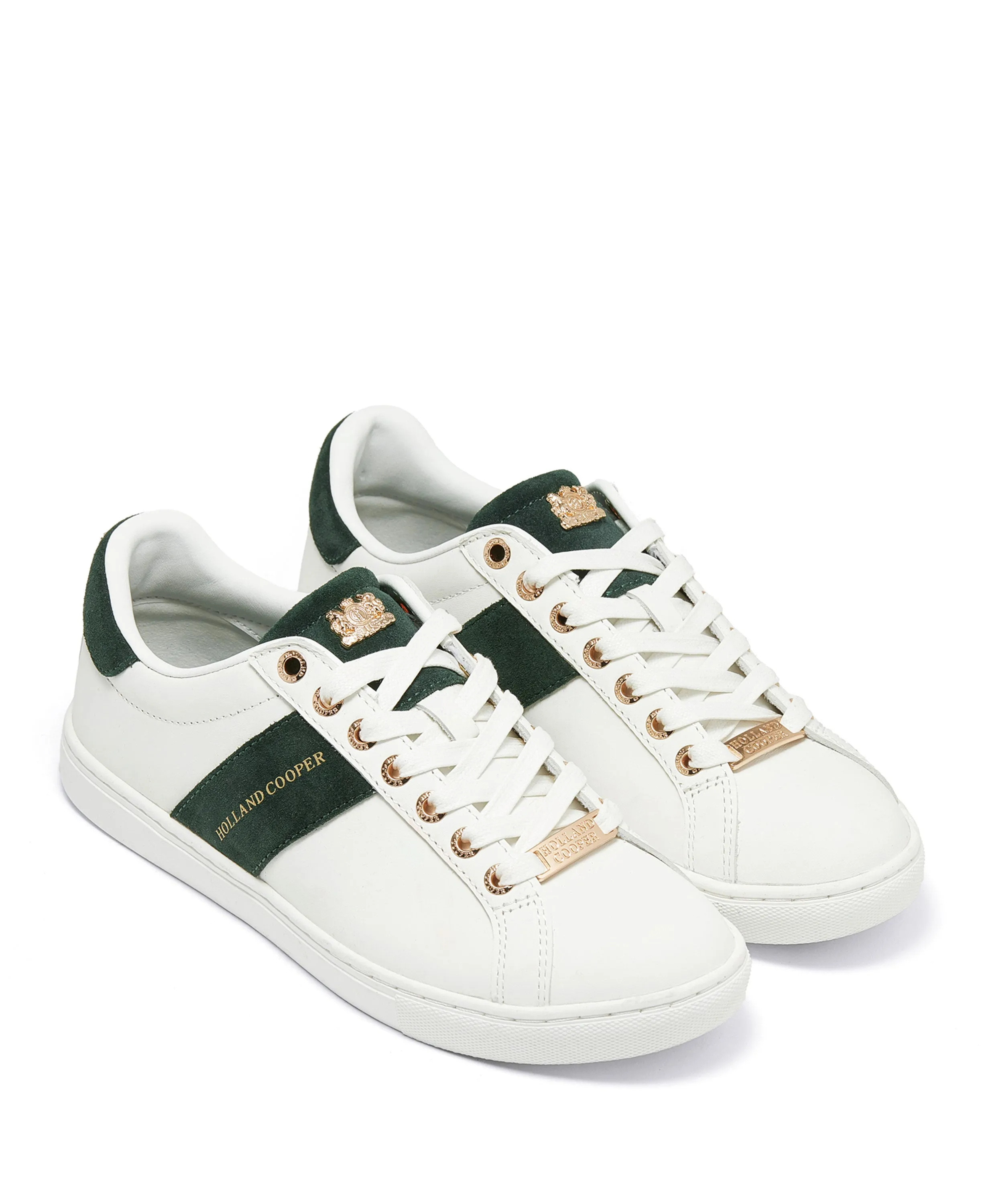Knightsbridge Court Trainer - White/Racing Green
