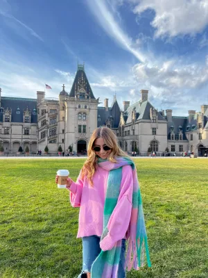 Let's Get Toasty Oversized Ribbed Sweater - Pink