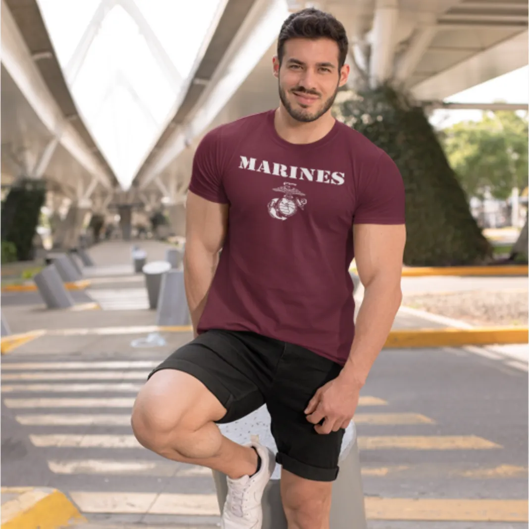 Maroon Vintage Marines Tee