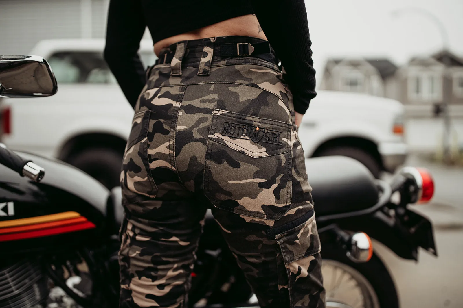 MotoGirl Lara Cargo Riding Pants - Camo