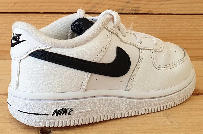 Nike Air Force 1 Low Leather Kids Trainers UK7.5/US8C/E25 CV4597-100 White/Black