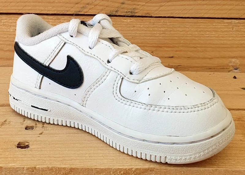 Nike Air Force 1 Low Leather Kids Trainers UK7.5/US8C/E25 CV4597-100 White/Black