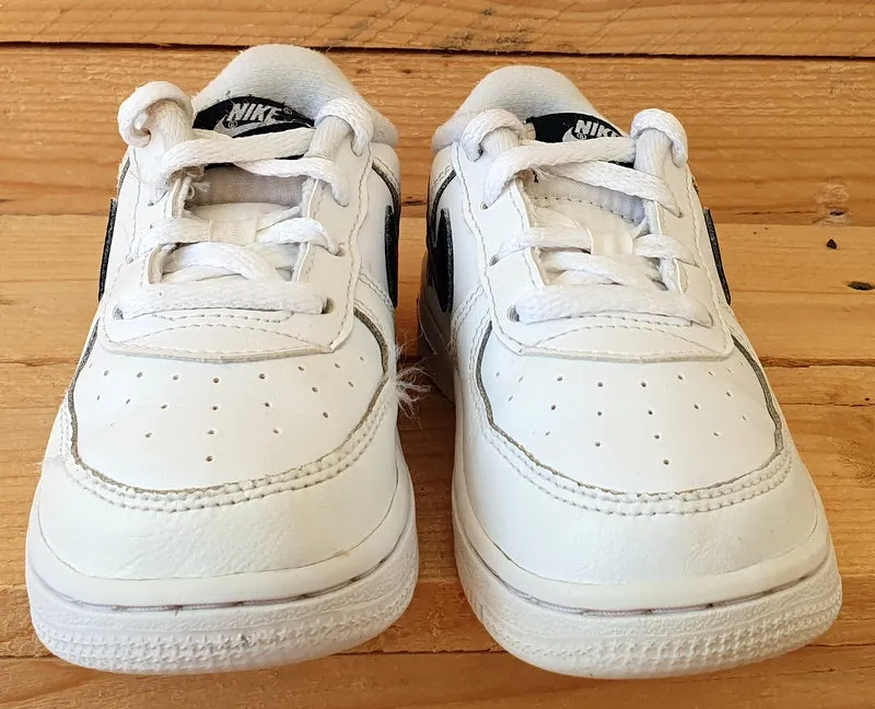 Nike Air Force 1 Low Leather Kids Trainers UK7.5/US8C/E25 CV4597-100 White/Black