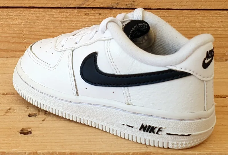 Nike Air Force 1 Low Leather Kids Trainers UK7.5/US8C/E25 CV4597-100 White/Black