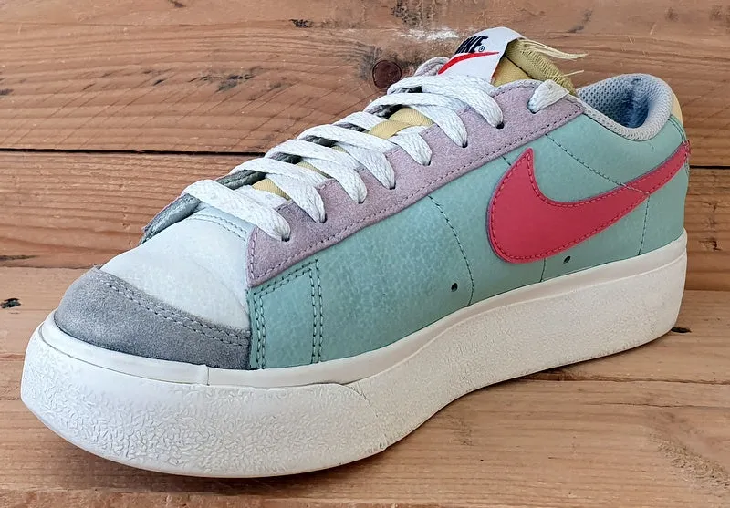 Nike Blazer Low Platform Trainers UK6/US8.5/EU40 DM9464-001 Sea Foam Pink Salt