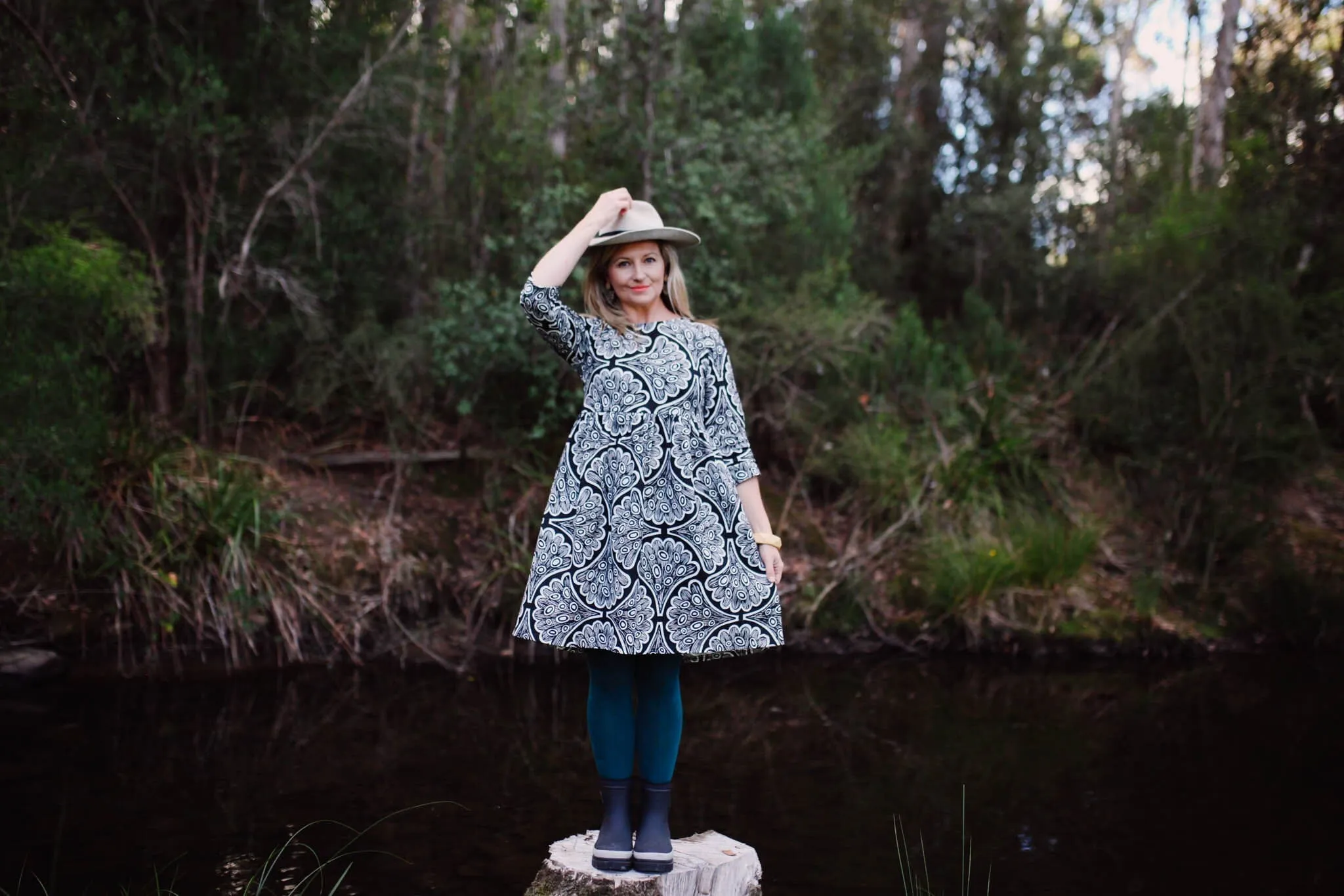 Peasant Dress - Galaxias Fish