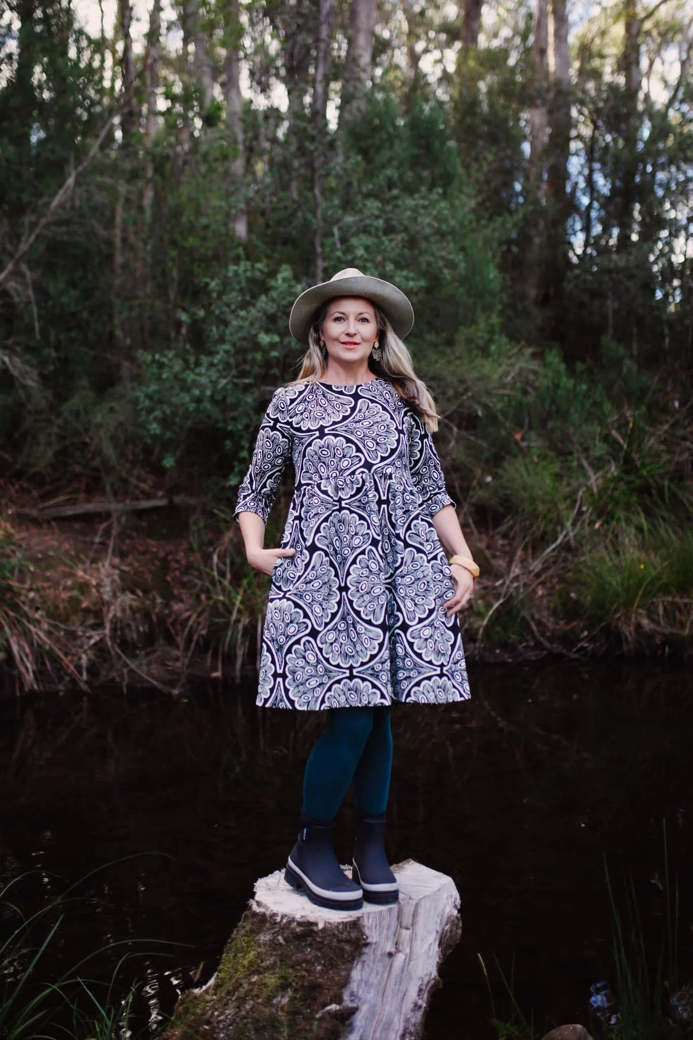 Peasant Dress - Galaxias Fish