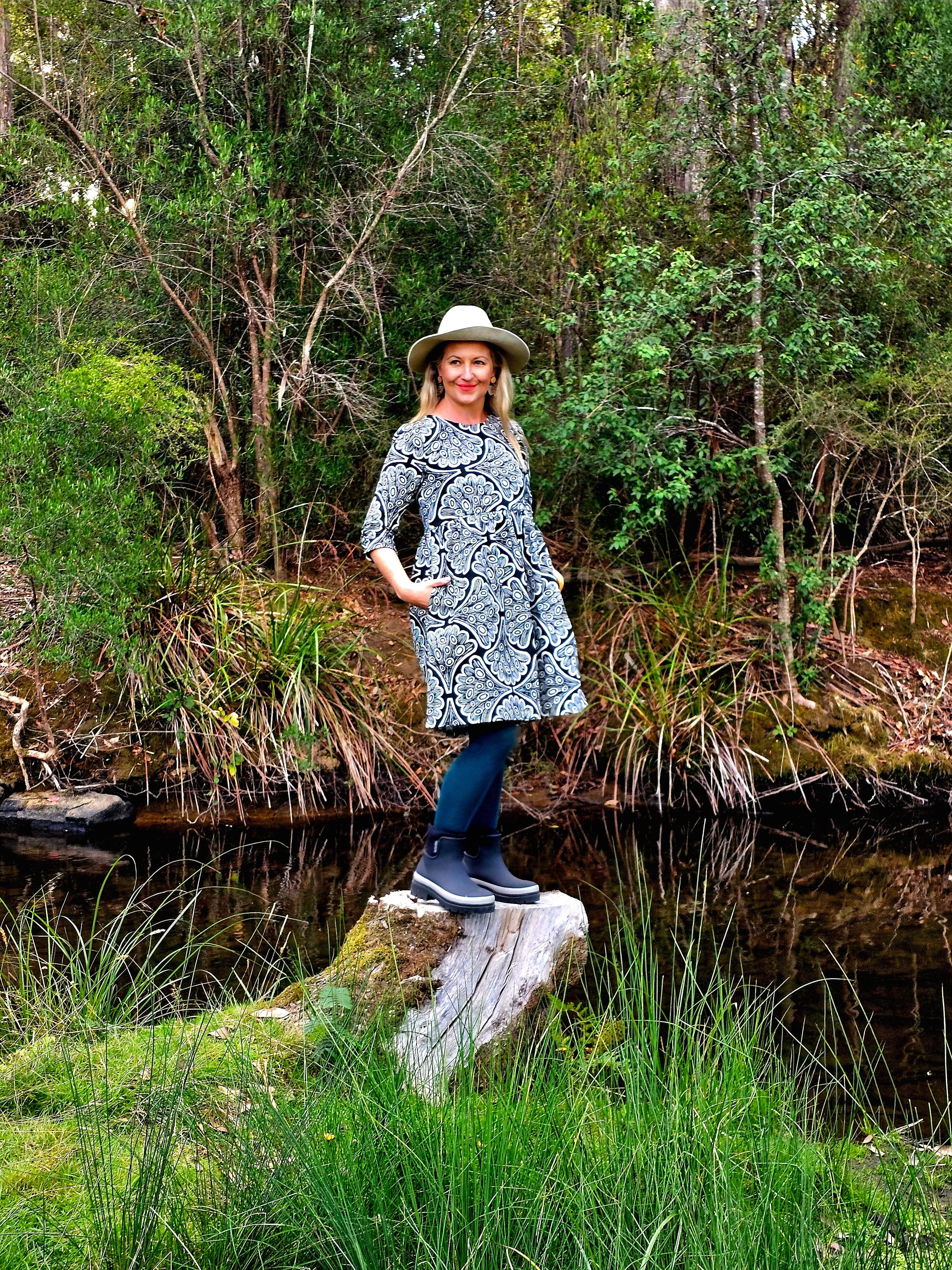 Peasant Dress - Galaxias Fish