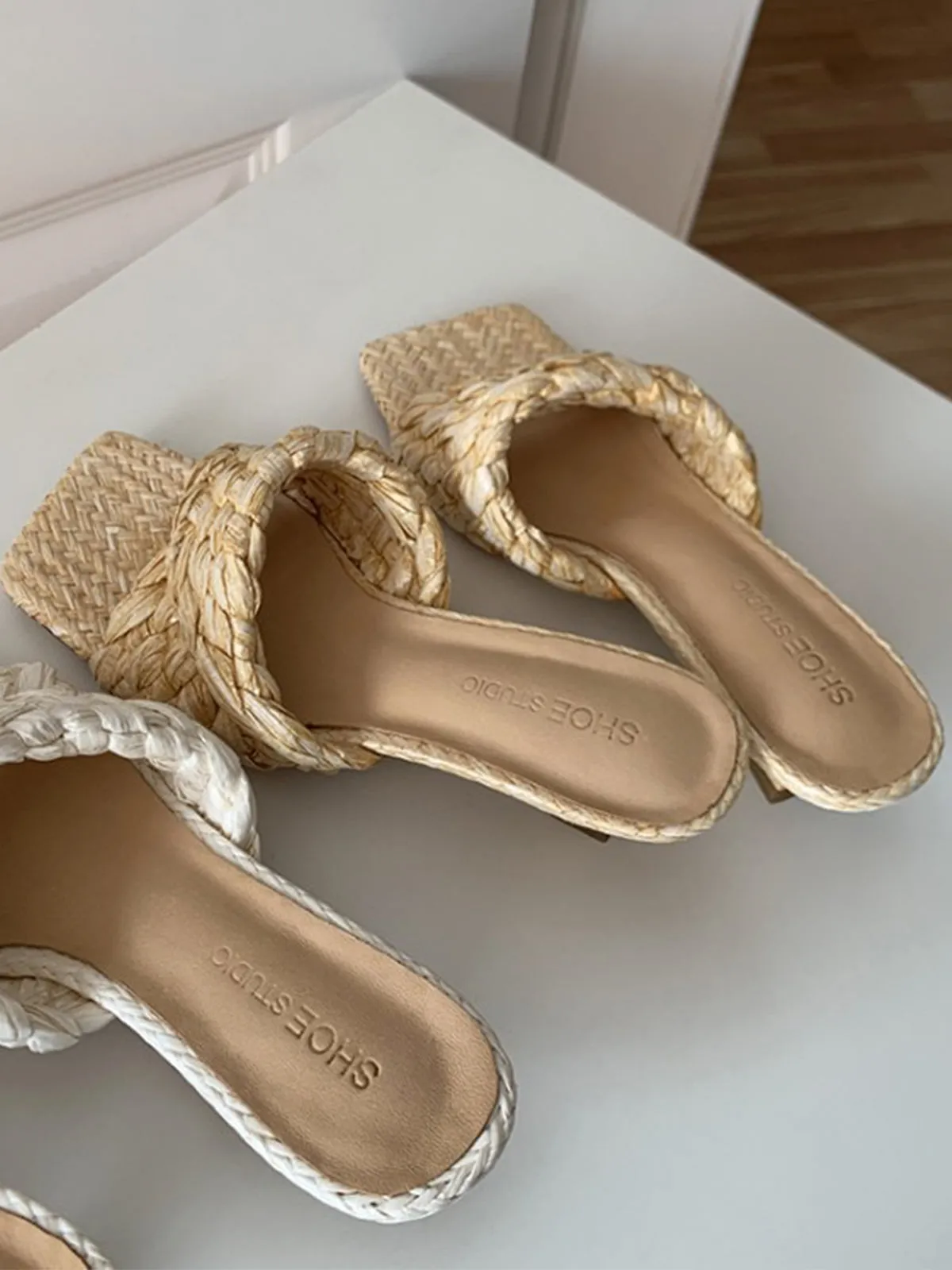 Raffia Heeled Sandals