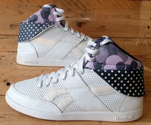Reebok Classic Mid Leather Trainers UK5.5/US8/EU38.5 V71072 White/Grey/Purple