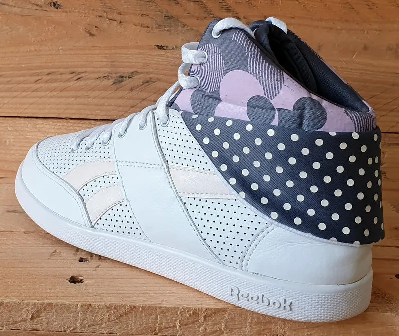 Reebok Classic Mid Leather Trainers UK5.5/US8/EU38.5 V71072 White/Grey/Purple