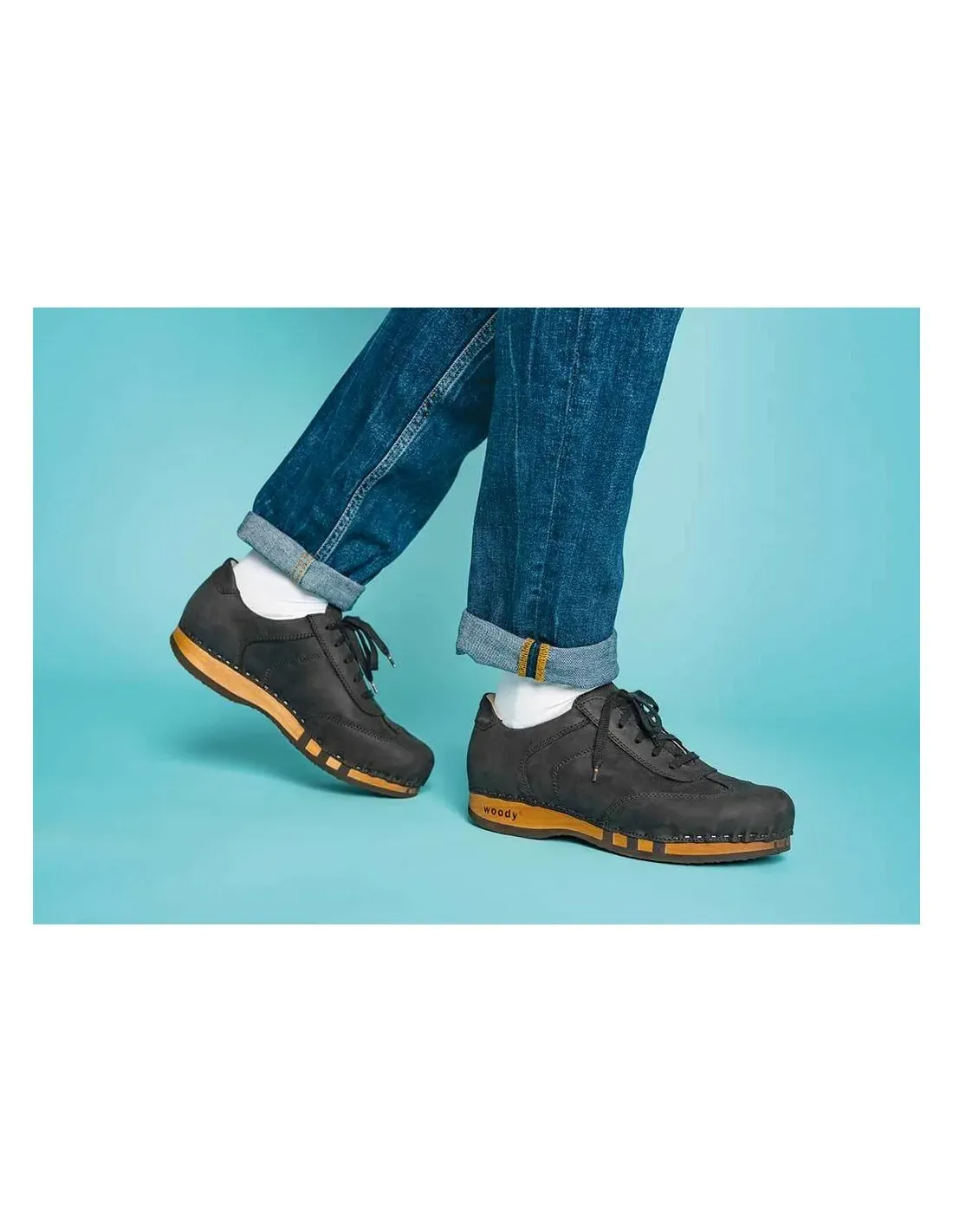 SNEAKERS UOMO IN LEGNO E PELLE