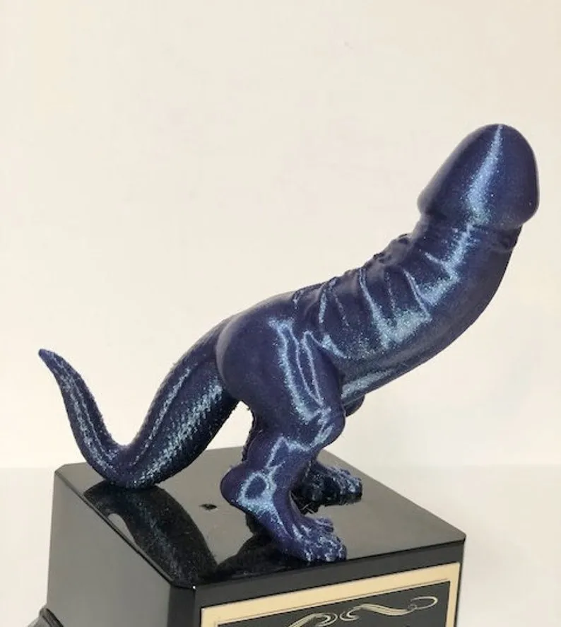 Soccer Trophy COLOR SHIFT Dickasaurus Award Fantasy Loser Trophy Funny Penis Trophy You're A Dick Fantasy Basketball League LOSER Last
