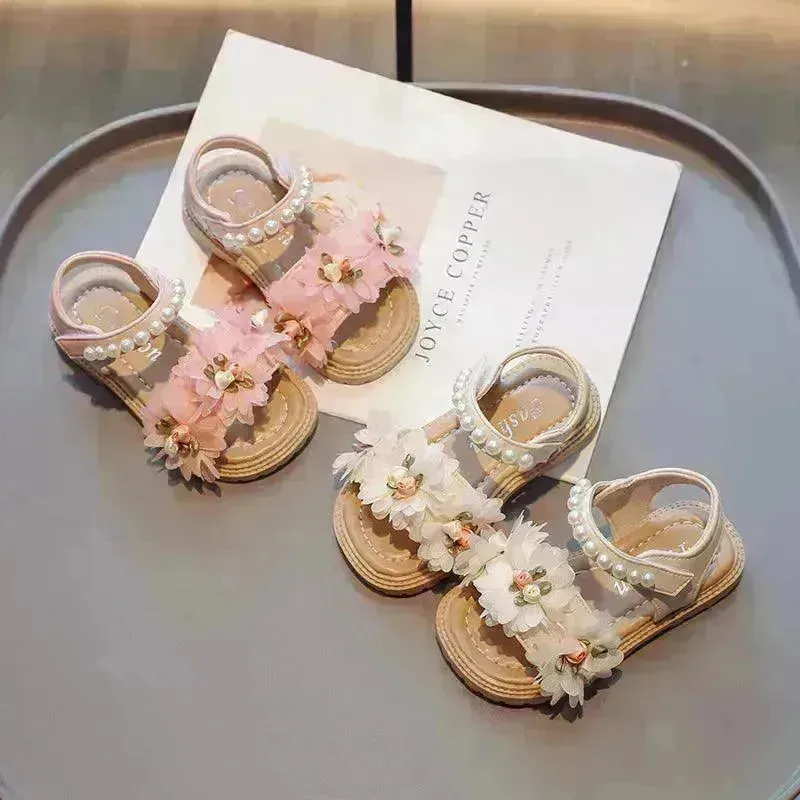 Sweet Flowers Kids Sandals Girls Versatile Soft Toddler Shoes