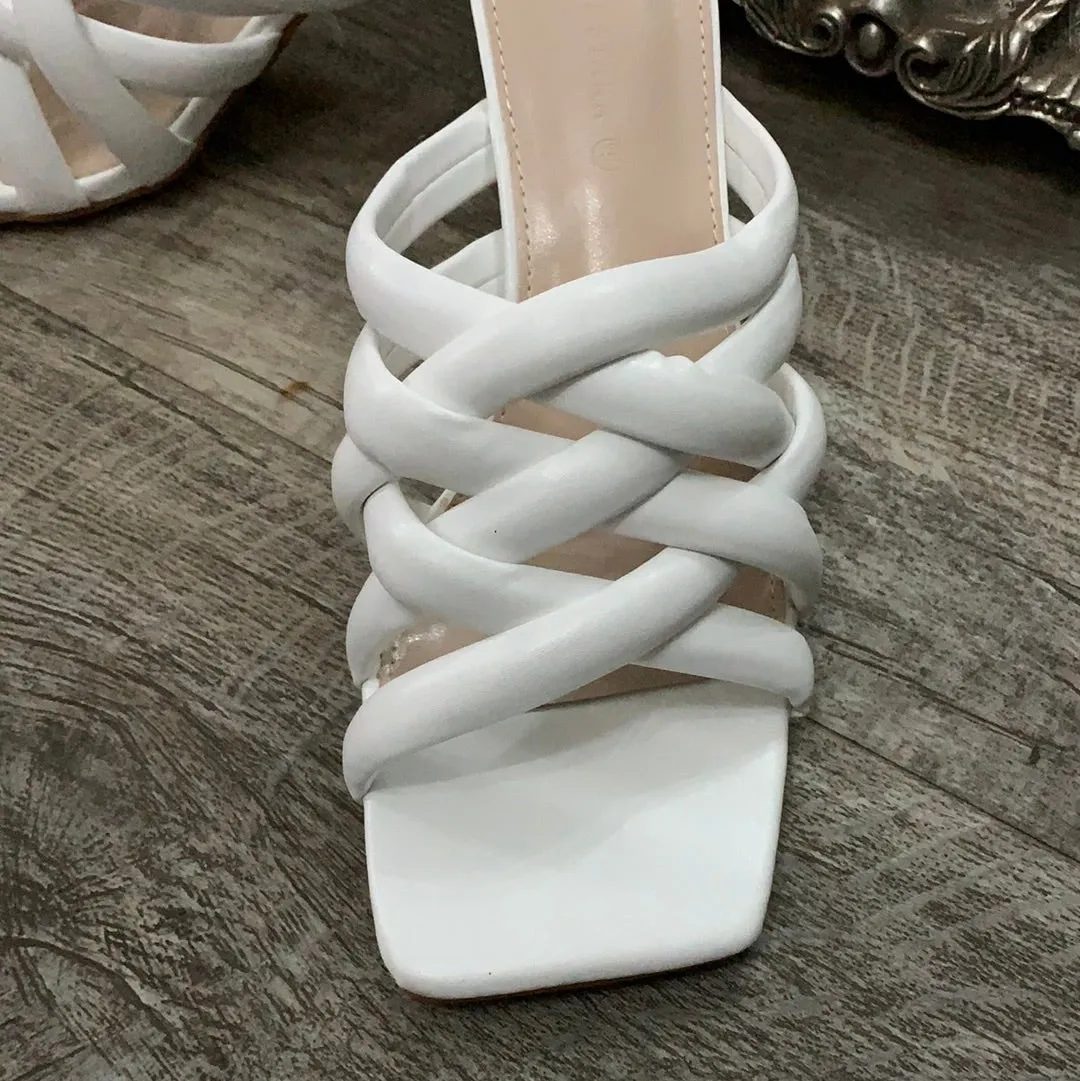 Top Staka Strappy Weaved High Heel Mule