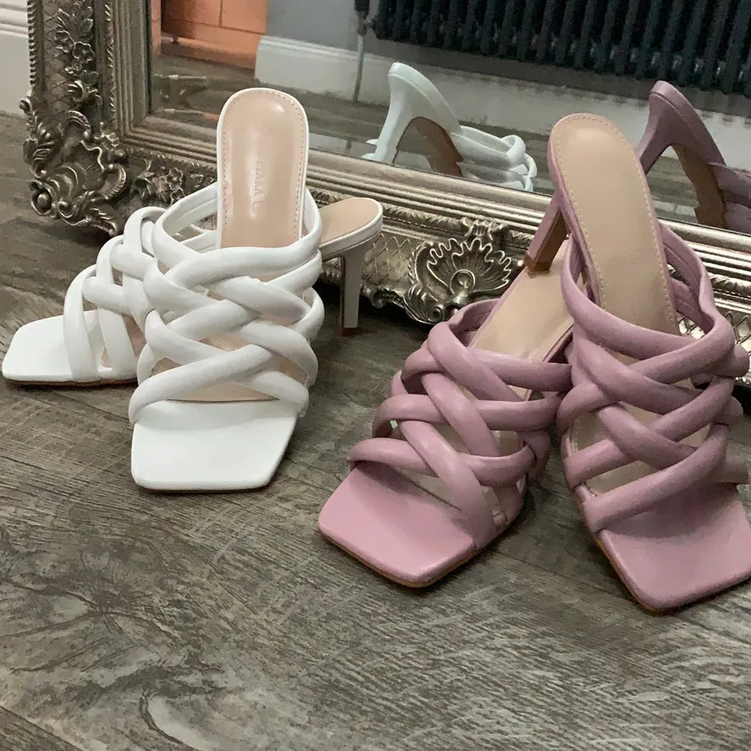 Top Staka Strappy Weaved High Heel Mule