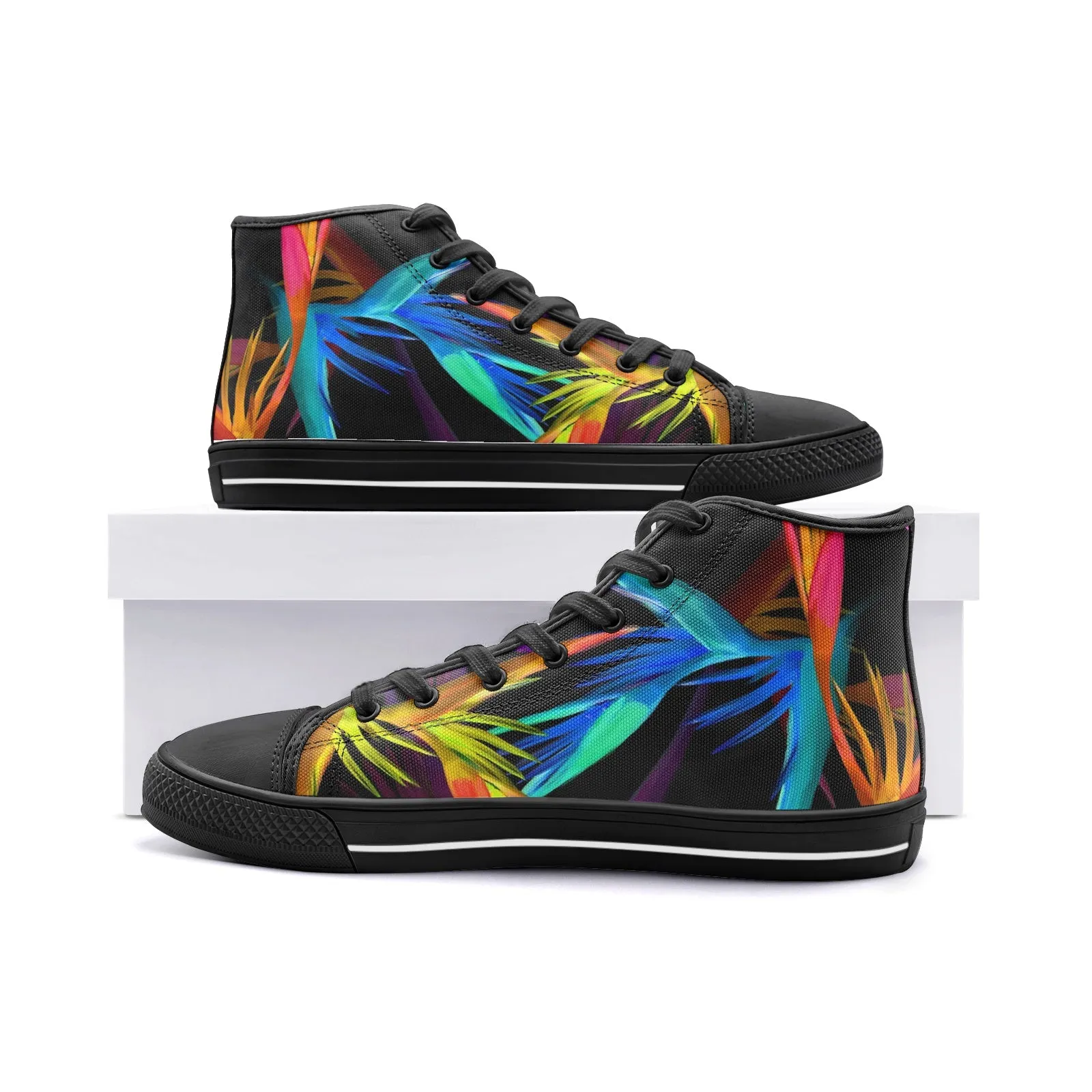 Tropical Unisex High Top Canvas Shoes