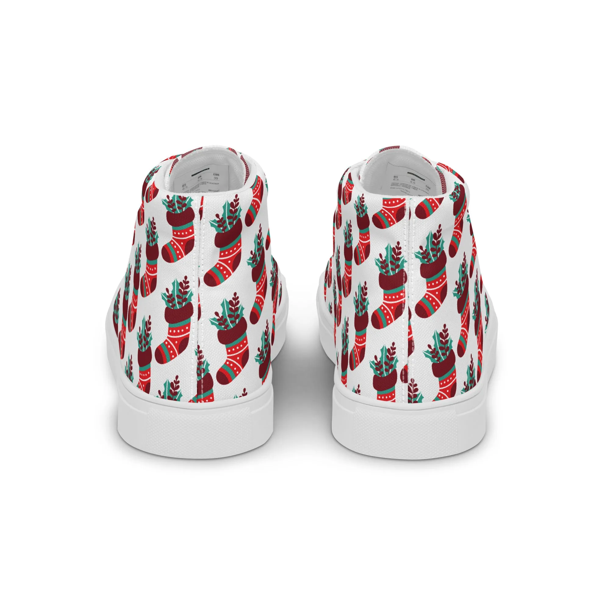 Women Christmas High Top Canvas Shoes (Glamourange Holiday Magic Canvas Shoes For Women - 007)