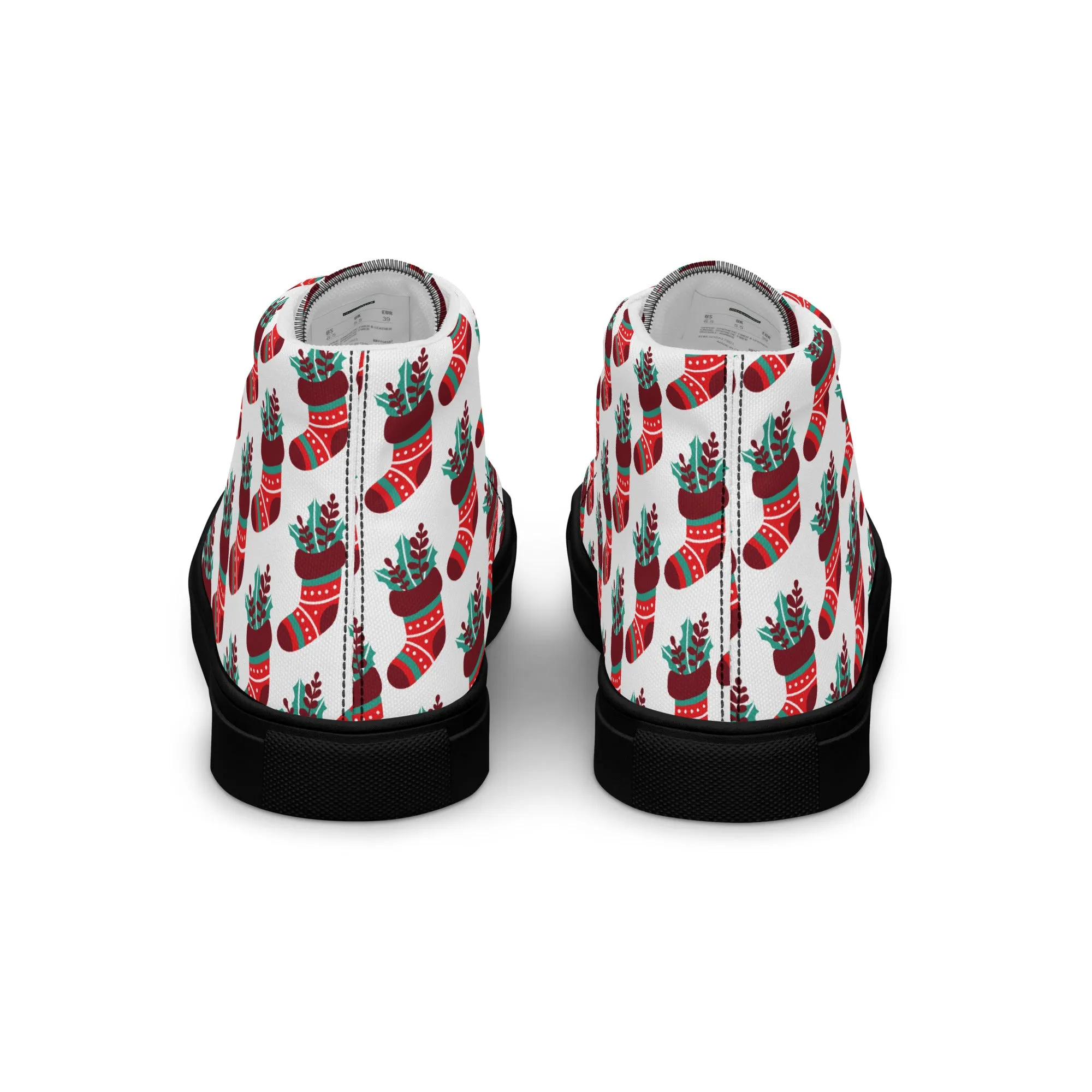 Women Christmas High Top Canvas Shoes (Glamourange Holiday Magic Canvas Shoes For Women - 007)