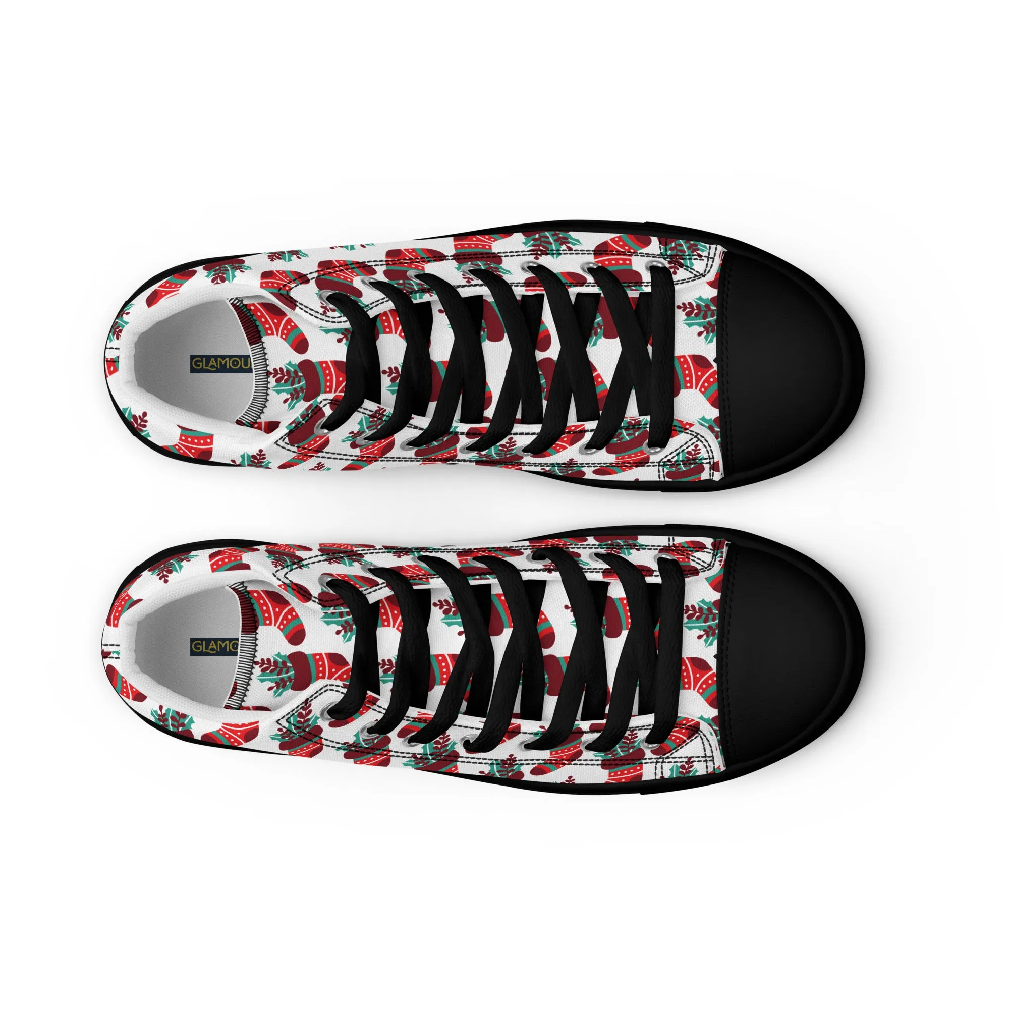 Women Christmas High Top Canvas Shoes (Glamourange Holiday Magic Canvas Shoes For Women - 007)