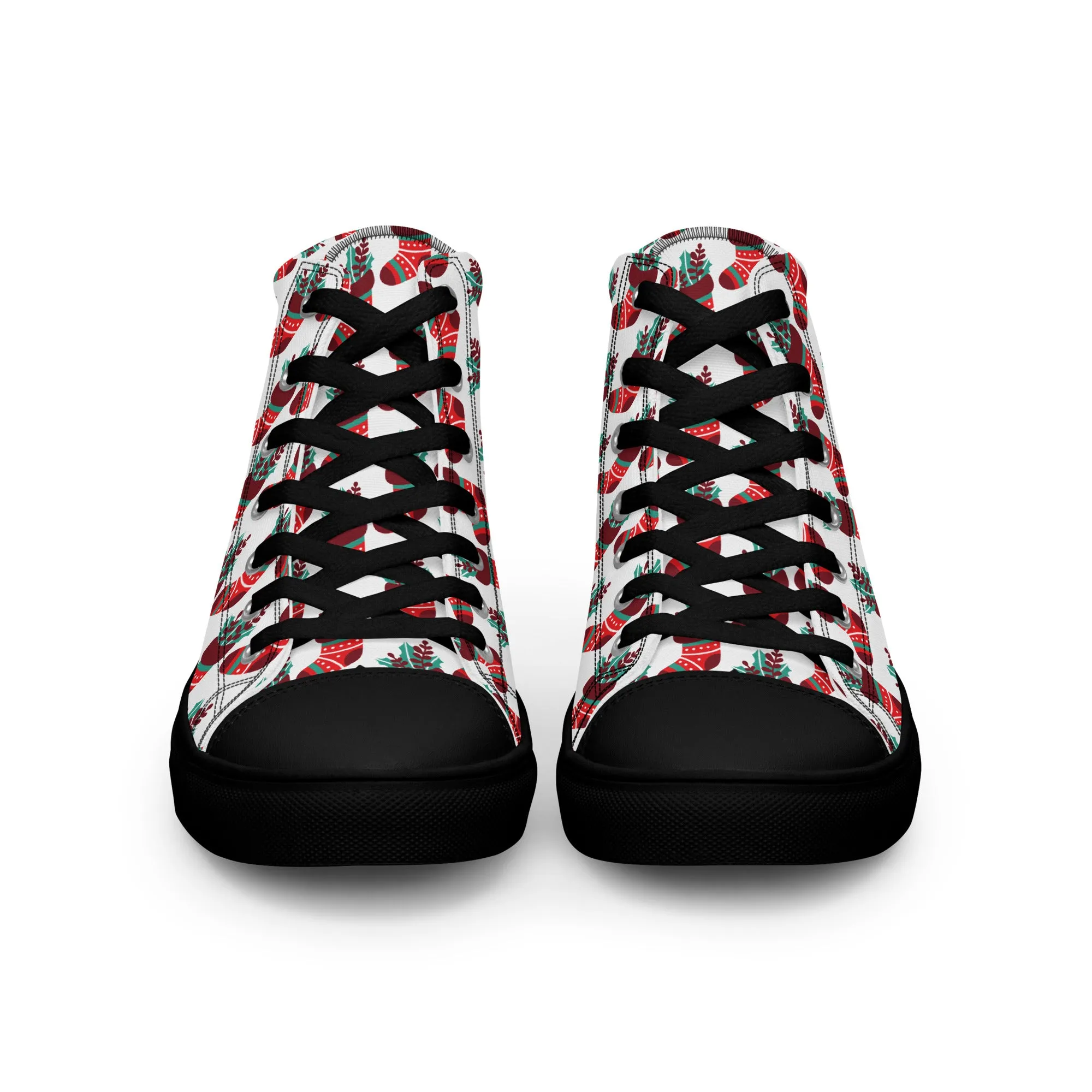 Women Christmas High Top Canvas Shoes (Glamourange Holiday Magic Canvas Shoes For Women - 007)