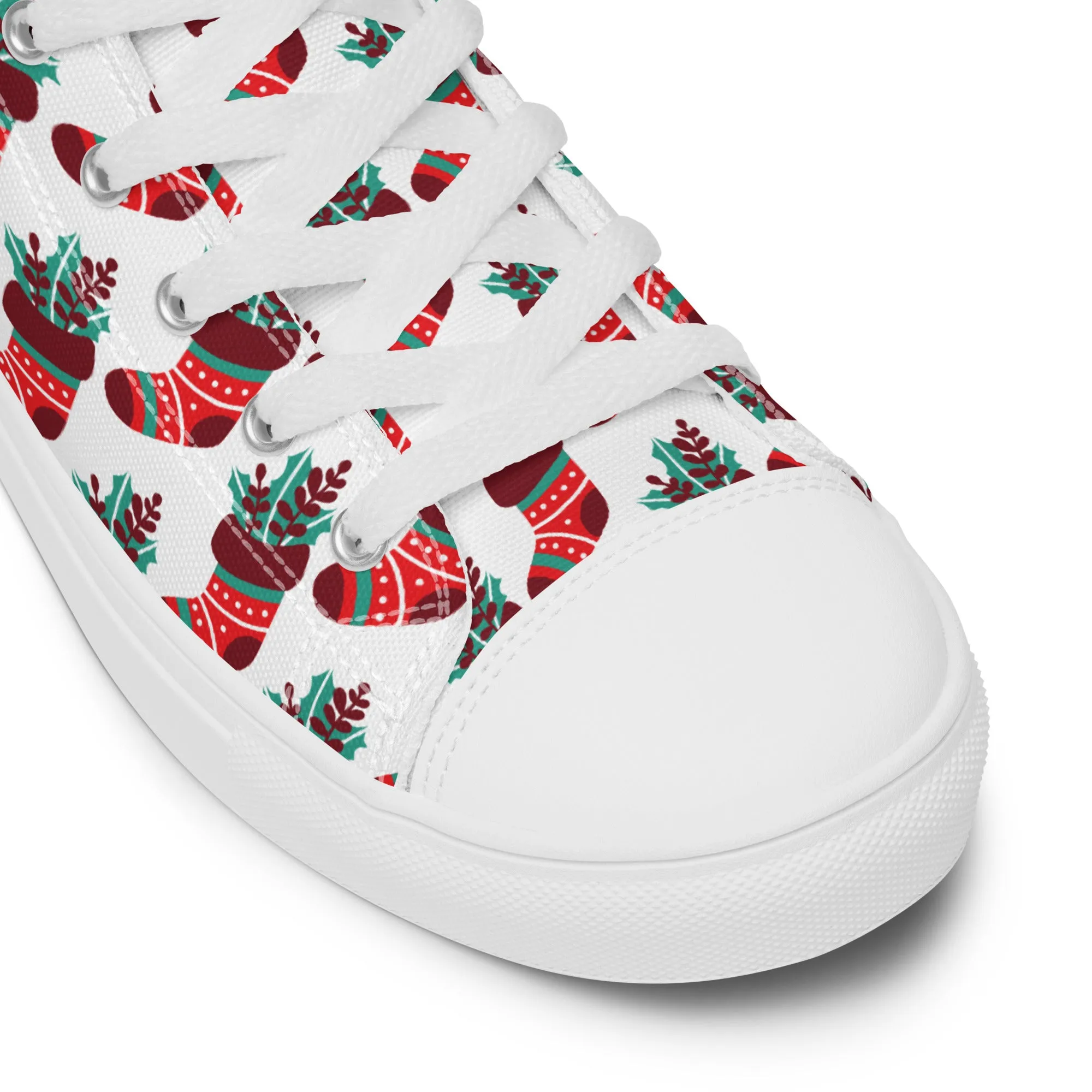 Women Christmas High Top Canvas Shoes (Glamourange Holiday Magic Canvas Shoes For Women - 007)
